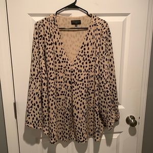 Premise Woman’s Cheetah Print Blouse 2x